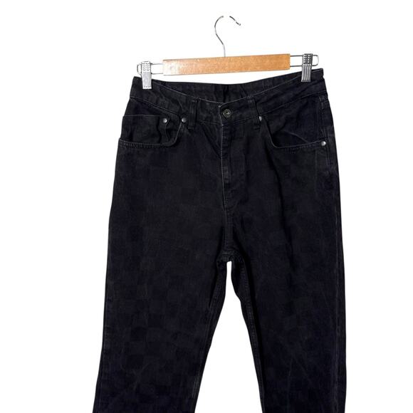 Ragged Priest Rook Checkered Dad Fit Jeans Straight Wide Leg High Rise Size 28 - Picture 4 of 8